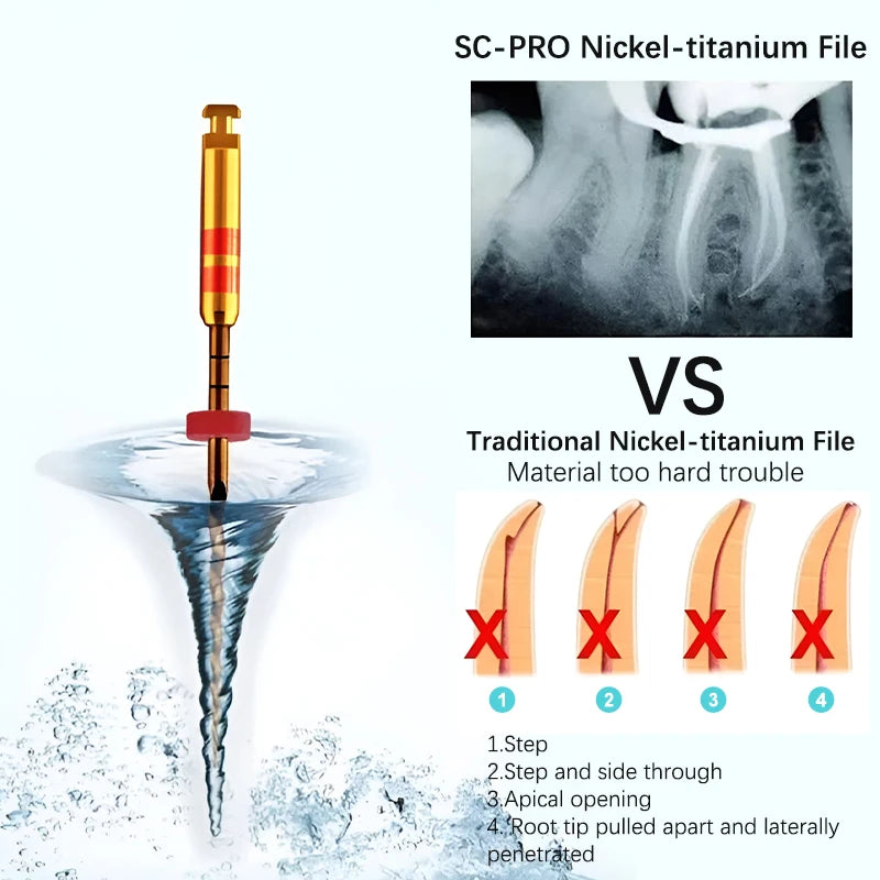 Coxo Sc Pro Limas Odontológicas Endo Limas Rotatórias Endodônticas para Terapia de Canal Radicular Instrumentos de Canal Radicular de Nitinol Ativado Termicamente