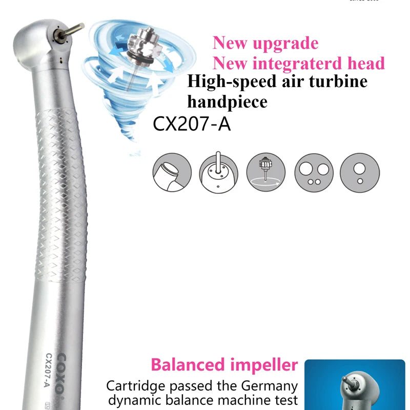 COXO CX207-A Caneta de Alta Velocidade Odontológica Turbina a Ar Máquina de Limpeza de Dente Pulverização de 3 Vias Equipamento de Clareamento Equipamento Odontológico