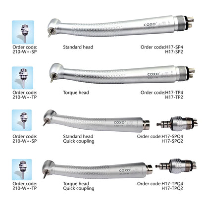 COXO CX207-W Peça de Mão Odontológica de Alta Velocidade Turbina a Ar Máquina de Limpeza de Dentes Equipamento de Clareamento Jato de 3 Vias Ferramenta Odontológica